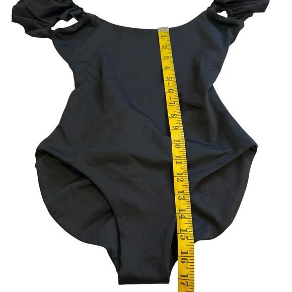 NWT Londre Ruffle Shoulder One Piece Swimsuit Black XS - Picture 7 of 10